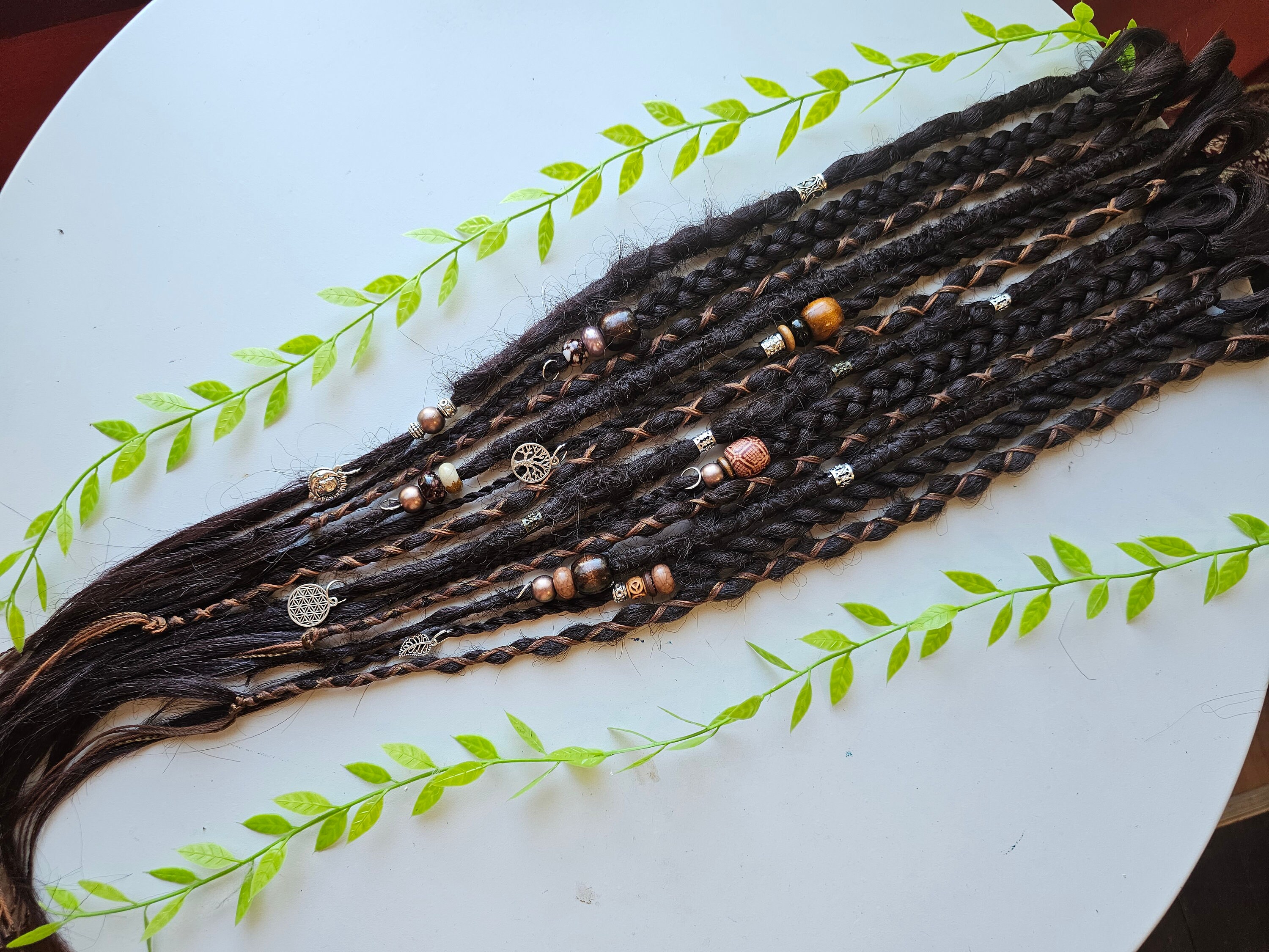 Brand new synthetic dreadlock extension. Pebble dread brand. 26 in long 50 ext. Gray Dread White Locs Extension, Partial Dread Full Set  main image 4