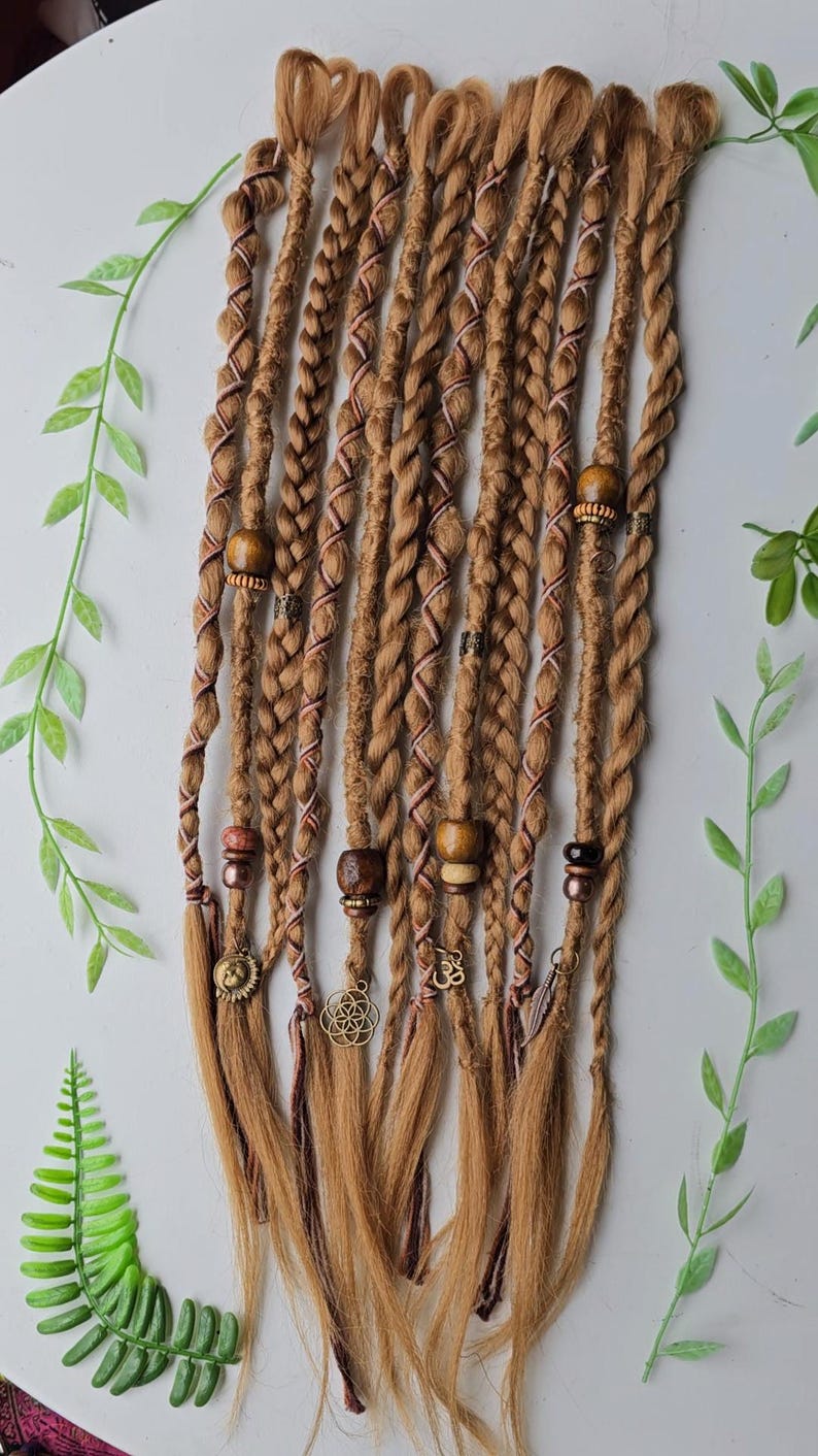 String Dreadlocks Long Ginger Brown Dreadlock Extensions Crystals ( 12 X 20 Inch ) Dark ...
