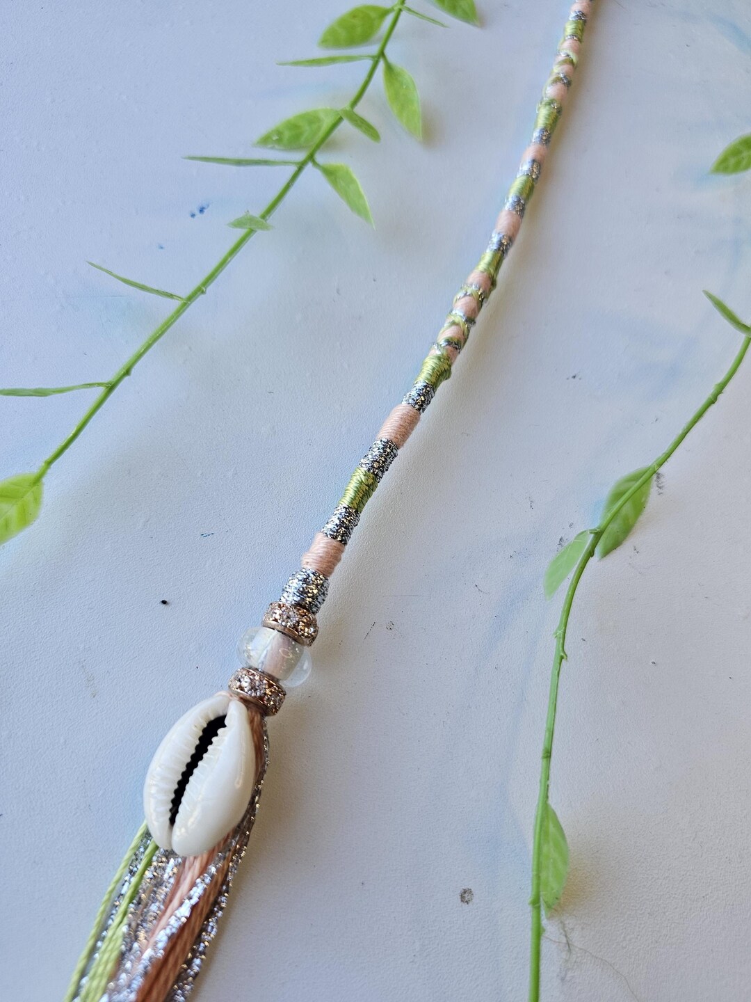 Crystal & Cowrie Shell Hair Wrap Extensions With Clear Quartz Crystal ...