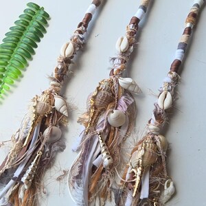 Long Seashell Hair Wrap With Mixed Shells. Beachy Style Dread Wrap ...