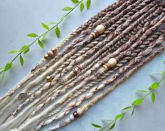 Long Ombre creamy light brown to ice Blonde Dreadlock Extensions (12 x 20-22 inch) girly goddess Braid in Temporary synthetic dreads