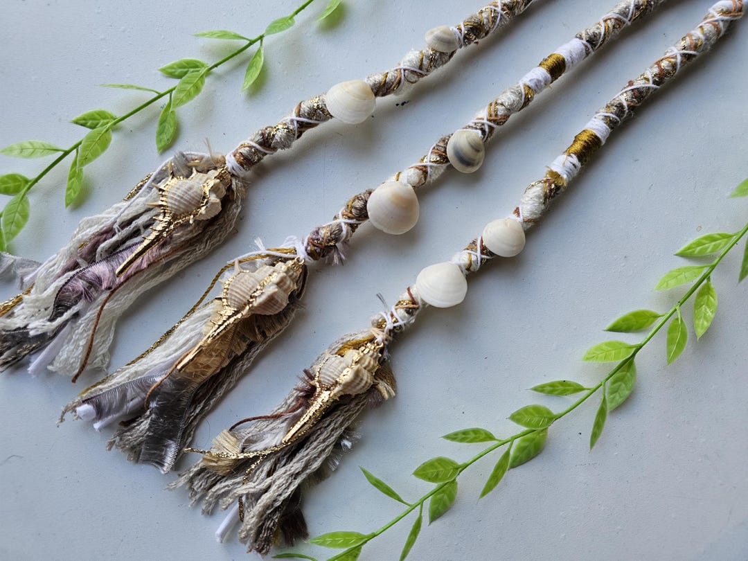 Seashell Hair Wrap Extension. Beachy Style Dread Wrap. Hippie Dreadlock ...