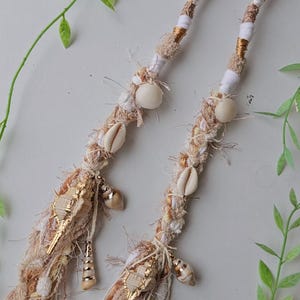 Long Seashell Hair Wrap With Mixed Shells. Beachy Style Dread Wrap ...
