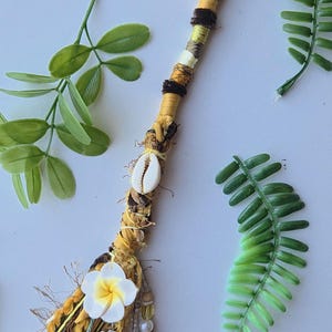 Cowrie Shell, Frangipani & Jasper Hand Beaded Hair Wrap Extension ...