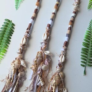 Long Seashell Hair Wrap With Mixed Shells. Beachy Style Dread Wrap ...
