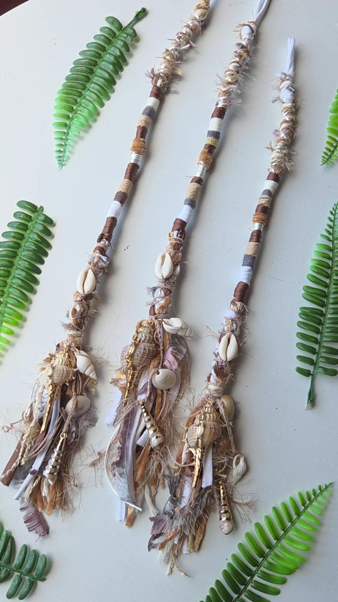 Long Seashell Hair Wrap With Mixed Shells. Beachy Style Dread Wrap ...
