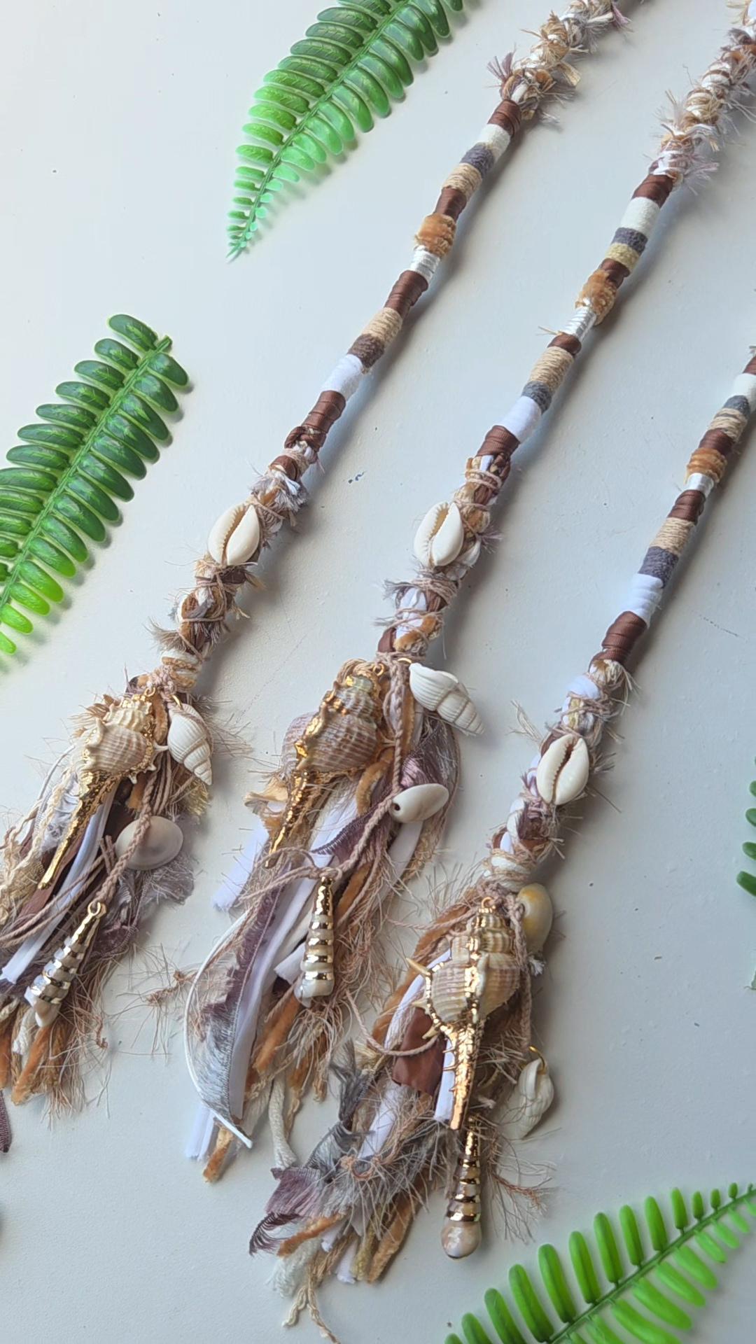 Long Seashell Hair Wrap With Mixed Shells. Beachy Style Dread Wrap ...