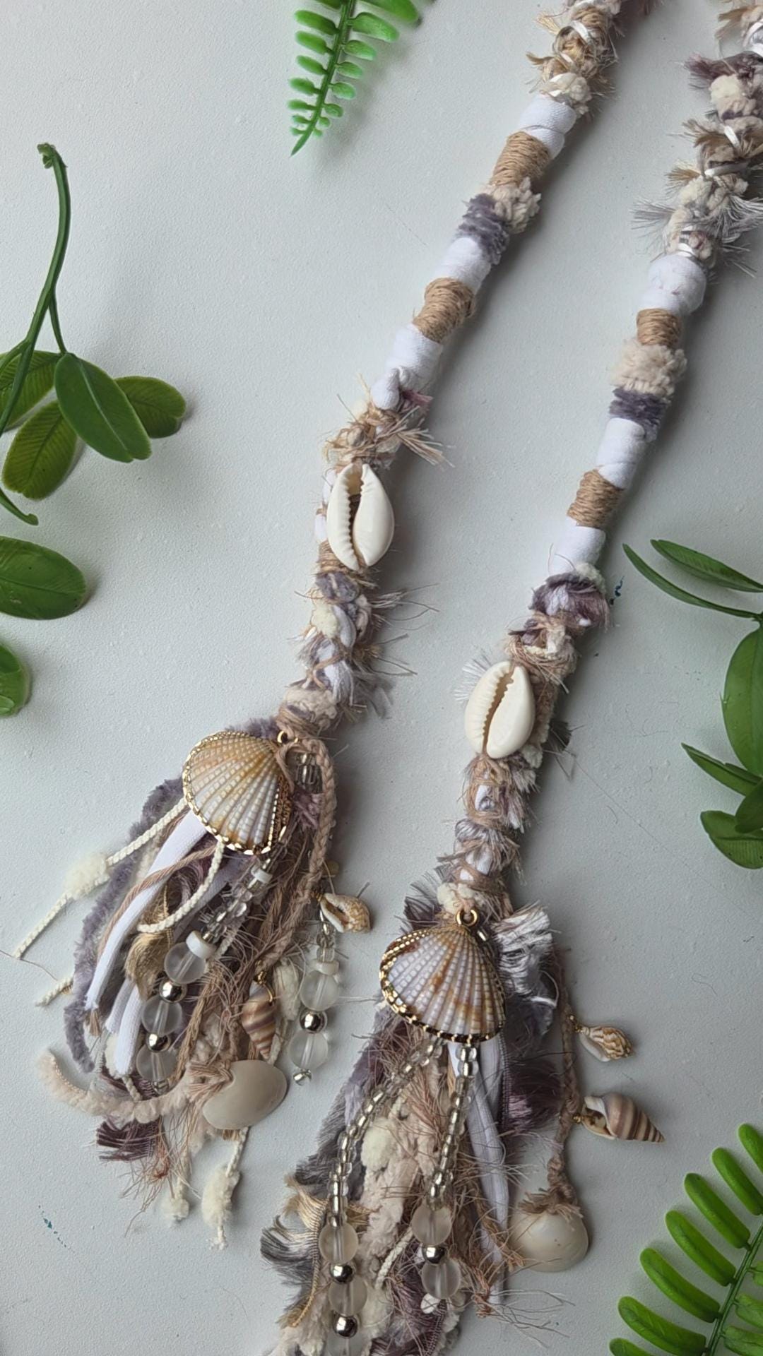 Seashell, Cowrie and Hand Beaded Hair Wrap Extension. Beachy Style ...