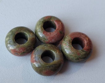 4 Unakite Crystal Gem Stone Dread Braid Beads