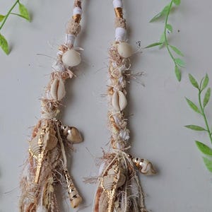 Long Seashell Hair Wrap With Mixed Shells. Beachy Style Dread Wrap ...