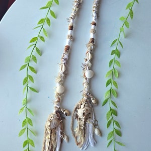 Long Seashell Hair Wrap With Mixed Shells. Beachy Style Dread Wrap ...