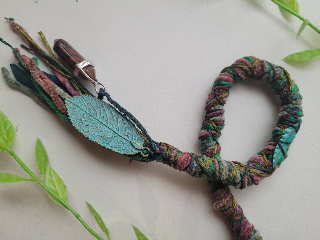 Jasper Crystal & Leaf Hair Wrap Extension in Deep Earthy Green Etsy