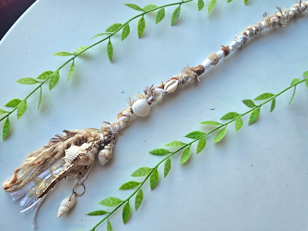 Long Seashell Hair Wrap With Mixed Shells. Beachy Style Dread Wrap ...