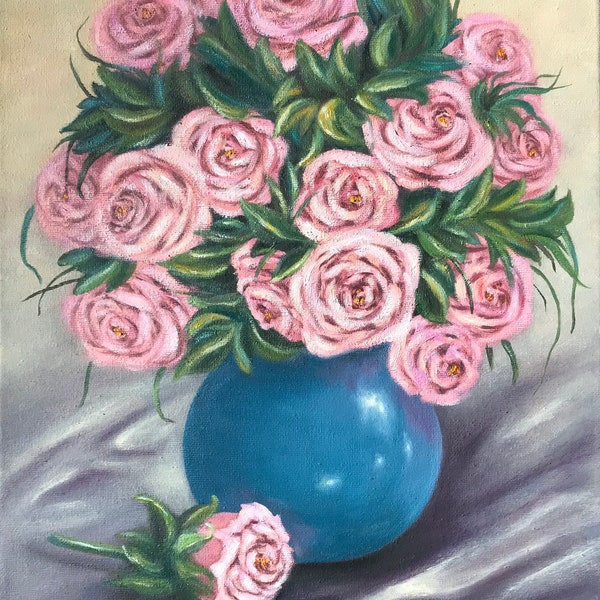 Blumenstrauß Ölbild Rosen
