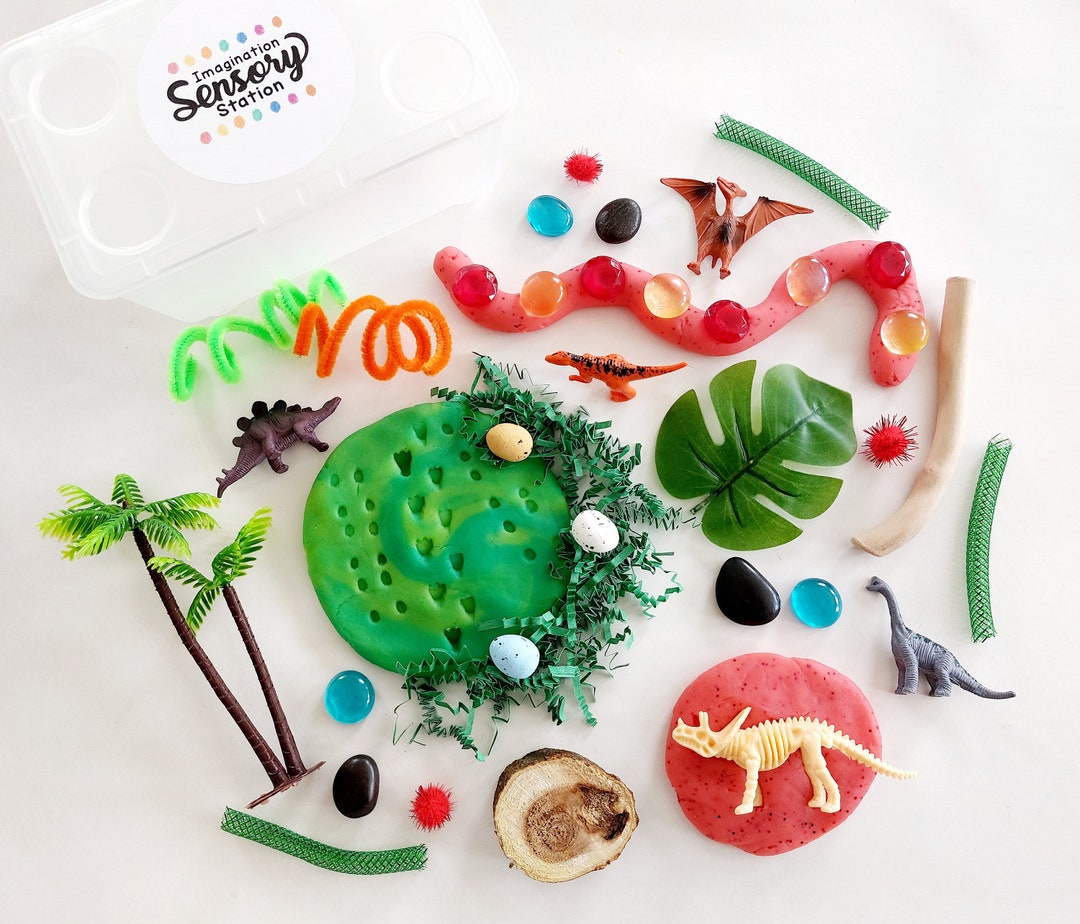 Mini Dinosaur World Play Dough Kit Sensory Play Kit Playdoh