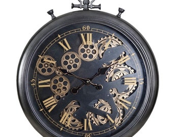 Wall clock, big round wall clock, pocket Watch Style Wall Clock, Clock Wall Decor