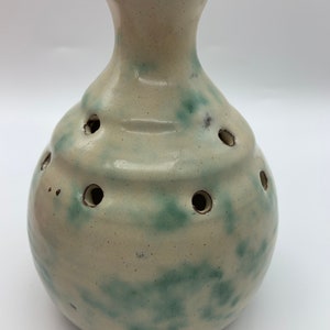 Vintage Nova Scotia Ceramic Porous Table Bud Vase Art Pottery Signed and numbered Nancy Postma