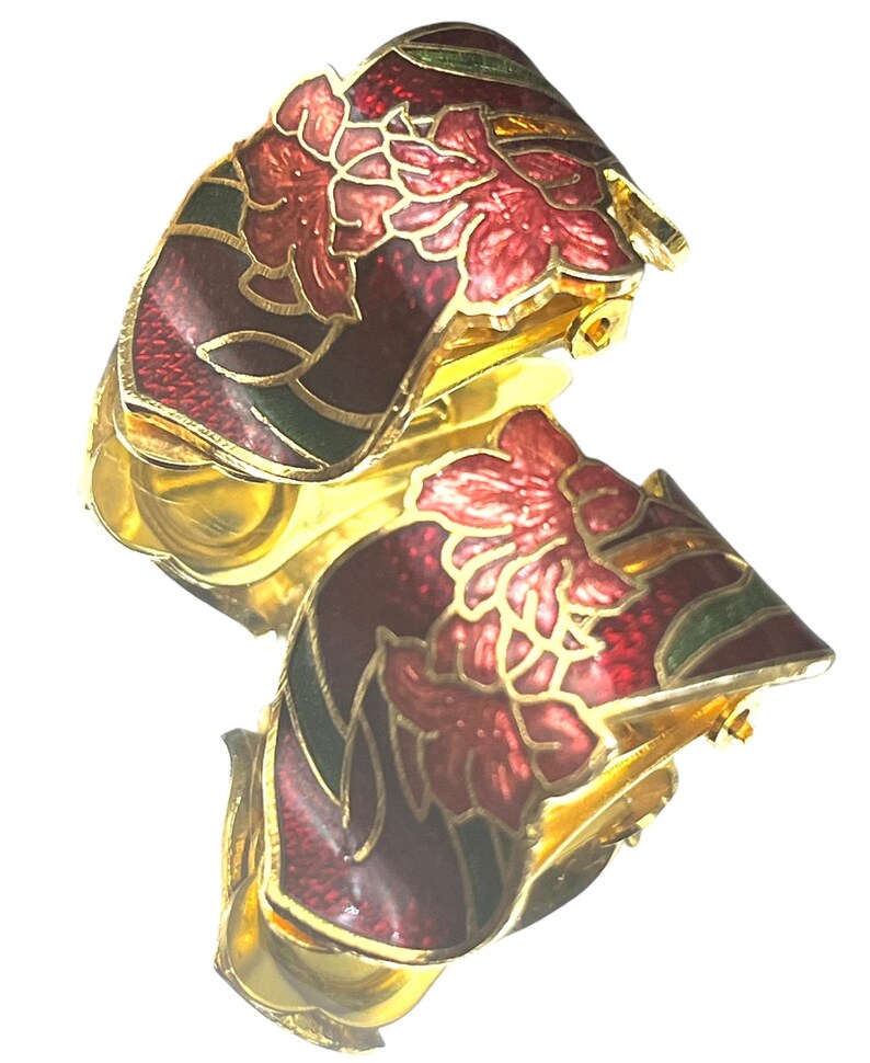 Vintage MCM Fashion Accessories Butterfly Cloisonne Hair Combs With