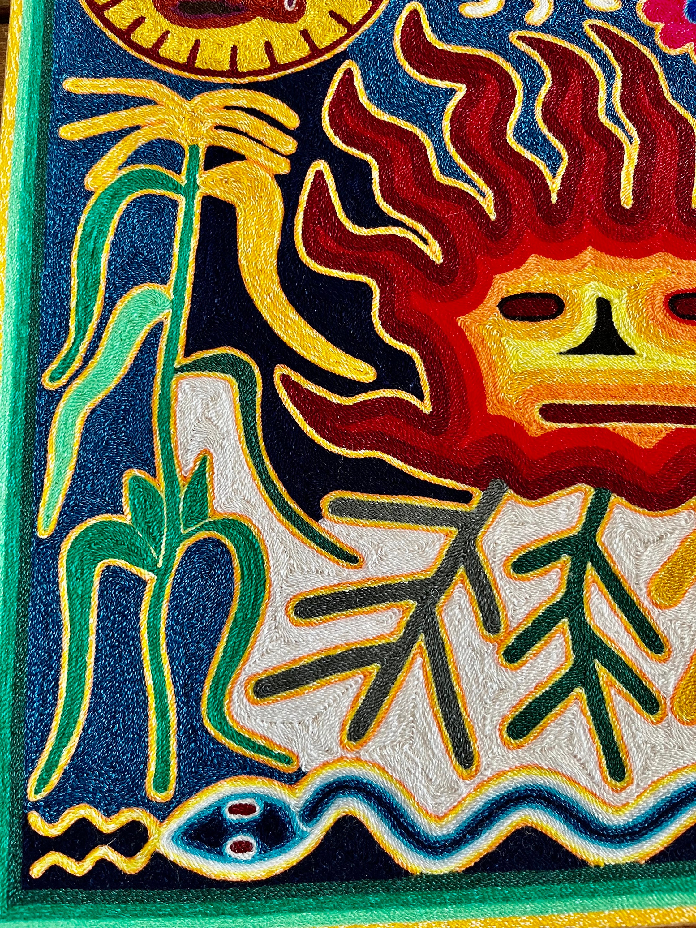 Antonio Lopez Pinedo Artist Signed Peyote Artwork Yarn