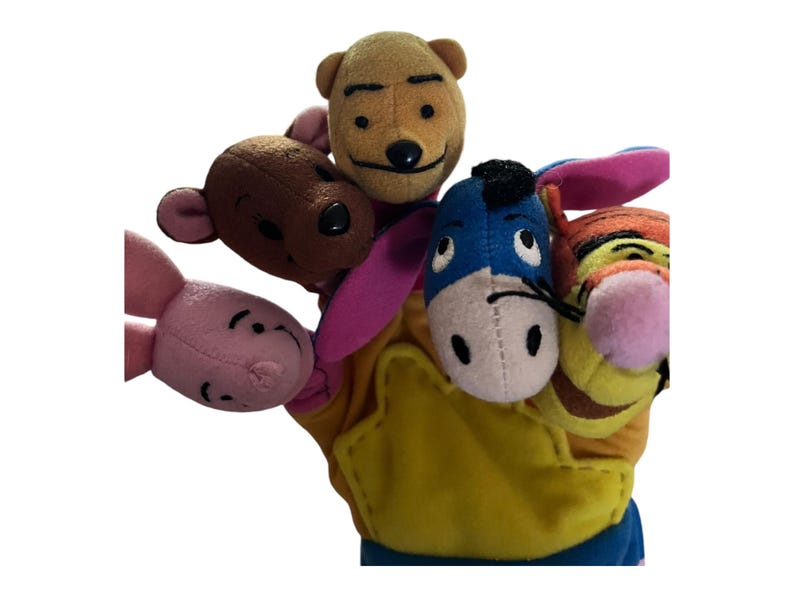 Puppet Roo Retro Disney Winnie the Pooh & Tigger Eeyore Roo Piglet Hand Puppet ...