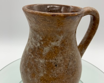 Canadian Pottery Brown Spotted Paint Speckled Glazed Vase Jug  Stamped Original Vintage Dispaly Decorative Piece