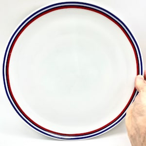 Vintage Thomas Concord Medallion White with Blue and Red Stripes Serving Plate circa 1970s Made in Germany