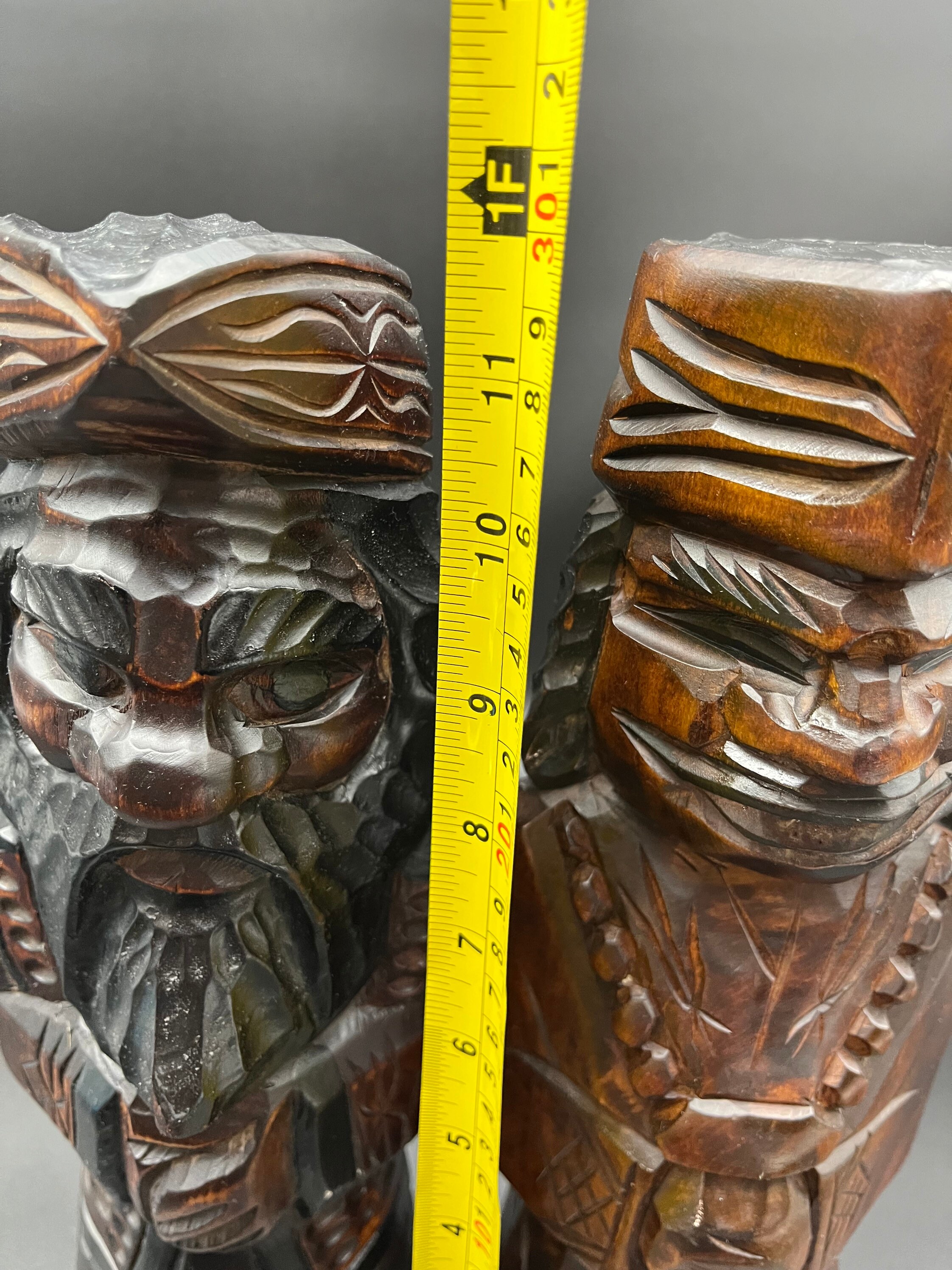 Ainu Kokeshi Vintage Wood Carving Sculpture Figurine, Hand