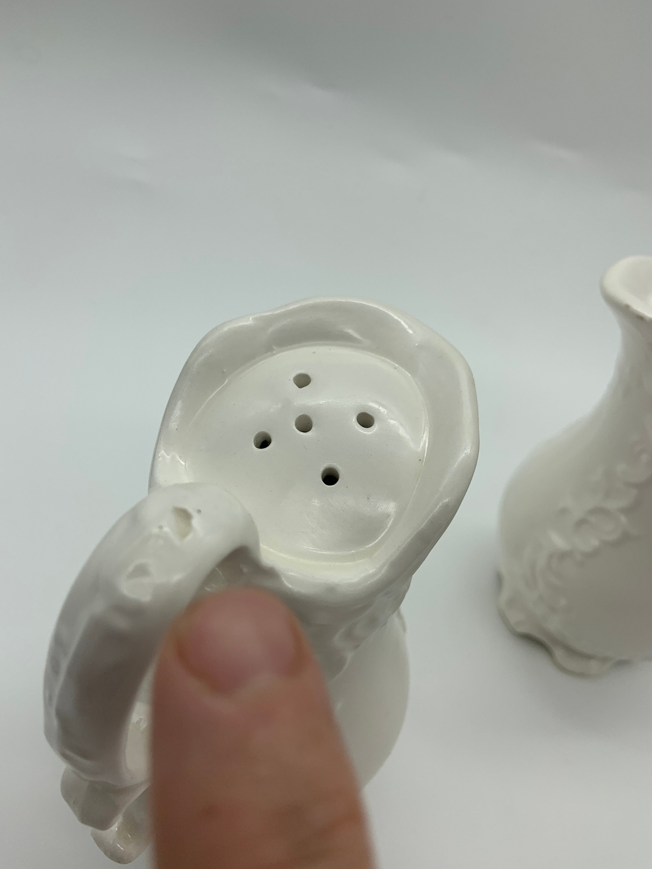 Vintage Porcelain White Napcoware C-7353 Provincial Salt and