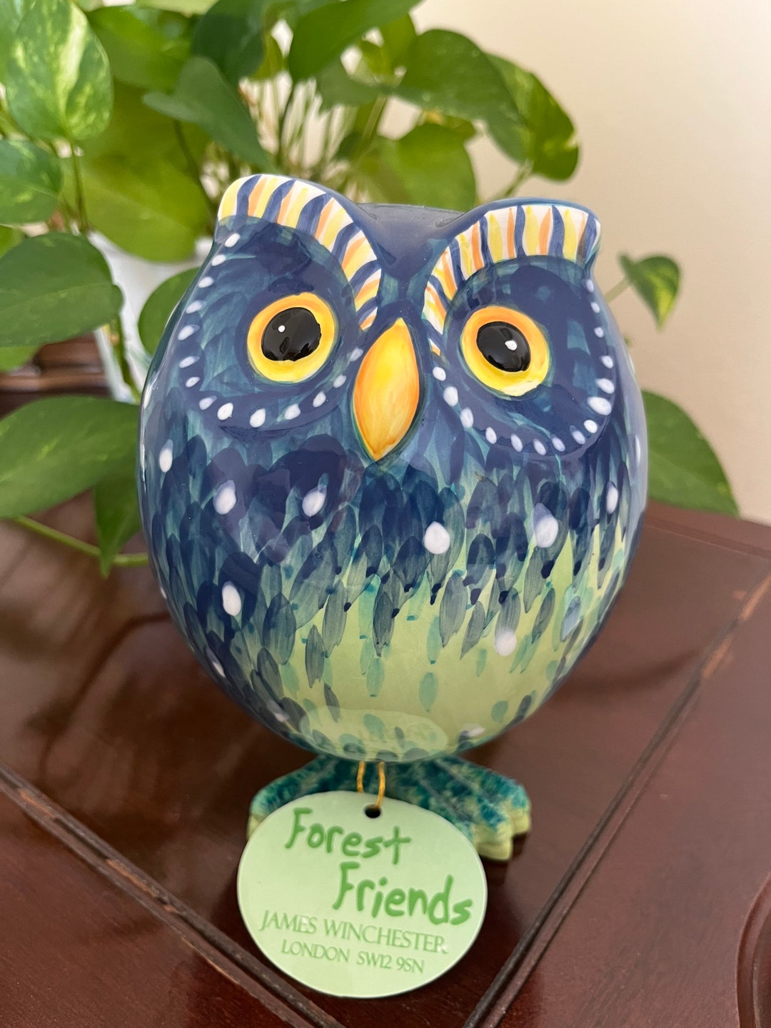 Vintage James Winchester Forest Friends Ceramic Springloaded Blue