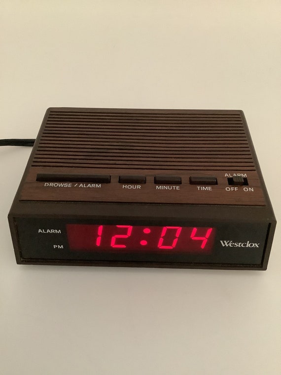 Westclox Digital Alarm Clock Wood Grain Model 22690 Tested and Etsy