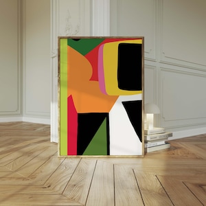 Colorful Abstract Wall Art, Colorful Wall Art, Abstract Wall Art, Printable Art, Living Room Print, Geometric Art Print, Colorful  Prints