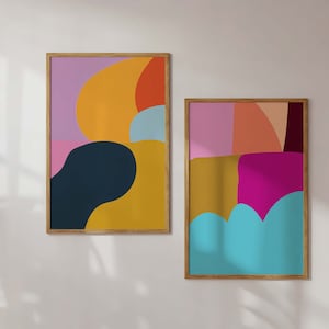 Maximalist Preppy Wall Art Prints: Gradient Poster Set of 2 (Digital Download)
