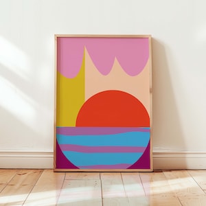 Colorful Abstract Art Print Printable Abstract Art Modern Vibrant Art Large Statement Print Digital Colorful Wall Art Instant Download