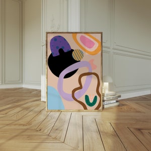 Colorful Abstract Wall Art Colorful Wall Art Abstract Wall Art Printable Art Living Room Print Geometric Art Print Dopamine Decor