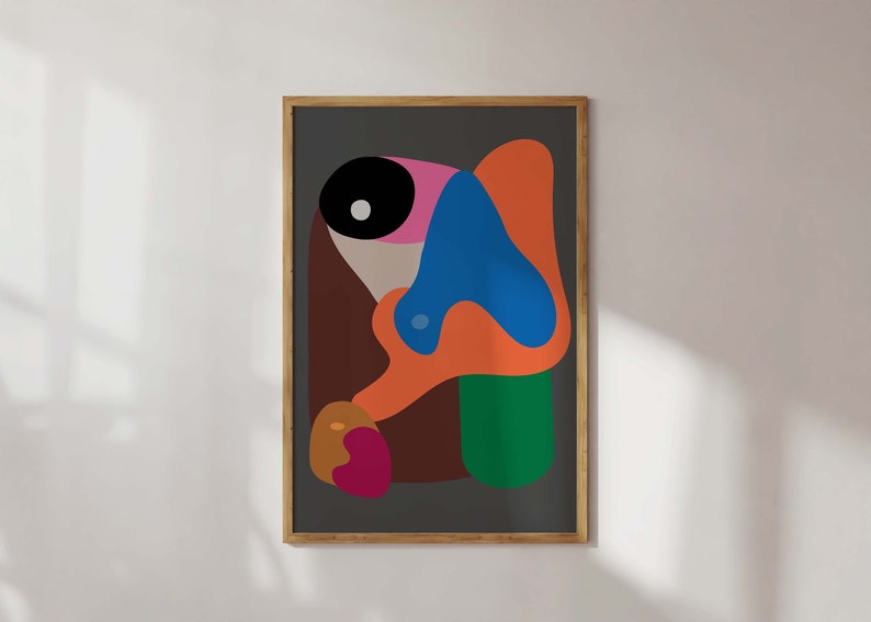 Colorful Mid Century Modern Art Print Set of 2 Modern Wall Art Etsy