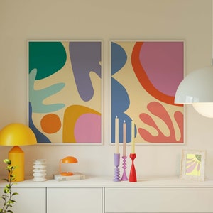 Abstrakt Wand Kunst Bunte Kunst 2er Set Drucke Druckbare Kunst Moderne Kunst Regenbogen Farben PosterTriptych Kinder Kinderzimmer Dekor Digitaler Download