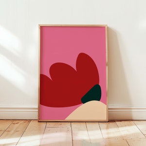 Flower Abstract Art | Trendy Floral Botanical Decor | Maximalist Eclectic Wall Art | Colorful Modern Painting | Unique Handmade Artwork