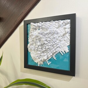 Modèle personnalisé de la ligne d'horizon de la ville de New York | Belle oeuvre d'art murale | Paysage urbain moderne | Cadeau parfait | Carte 3D artisanale
