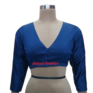 Readymade V-neck long sleeves saree blouse- Without Pads - available in different color and sizes,  Sari Blouse, Sari Top,