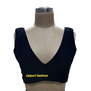 Velvet Solid Sleeveless Readymade Blouse For Saree and Lehenga Choli ,Indian Blouse ,All Size Available Soft Blouse