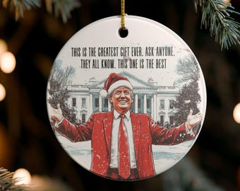Funny Trump Christmas Ornament, Santa Trump Dancing ornament, Political Humor, Gift for Dad, Making Christmas Great Again,