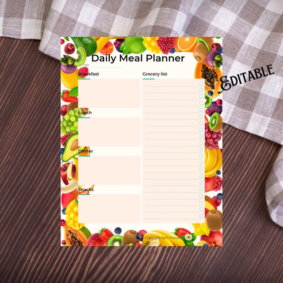 Meal Planner Template Bundle Daily Weekly Monthly | Etsy