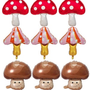 Mushroom Foil Balloons | Giant Vegetable Foil in Assorted Category | Air/Helium Supported | School Decorations, Kids Knowledge, Birthday UK