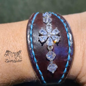 leather bracelet, bracelet with zirconia