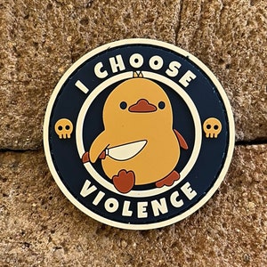 I Choose Violence Duck Meme PVC Patch - Funny Tactical Badge