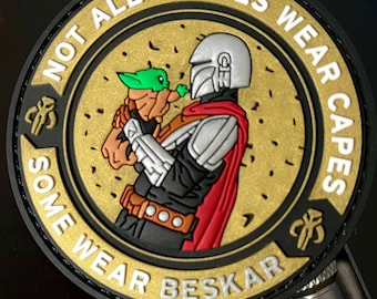 Patch PVC Mandalorian Beskar – Badge Velcro Din Djarin et Grogu
