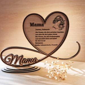 Archivo láser - regalo para mamá - soporte decorativo con la definición "Mamá" - Descarga digital SVG, PDF