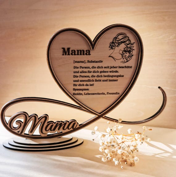 Laserdatei - Geschenk für Mama - dekorativer Aufsteller mit der Definition »Mama« – Digitaler Download SVG, PDF