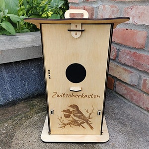 Laserdatei - SVG, PDF "Zwitscherkasten"  Minibar im Nistkasten  -  eine originelle Geschenkidee