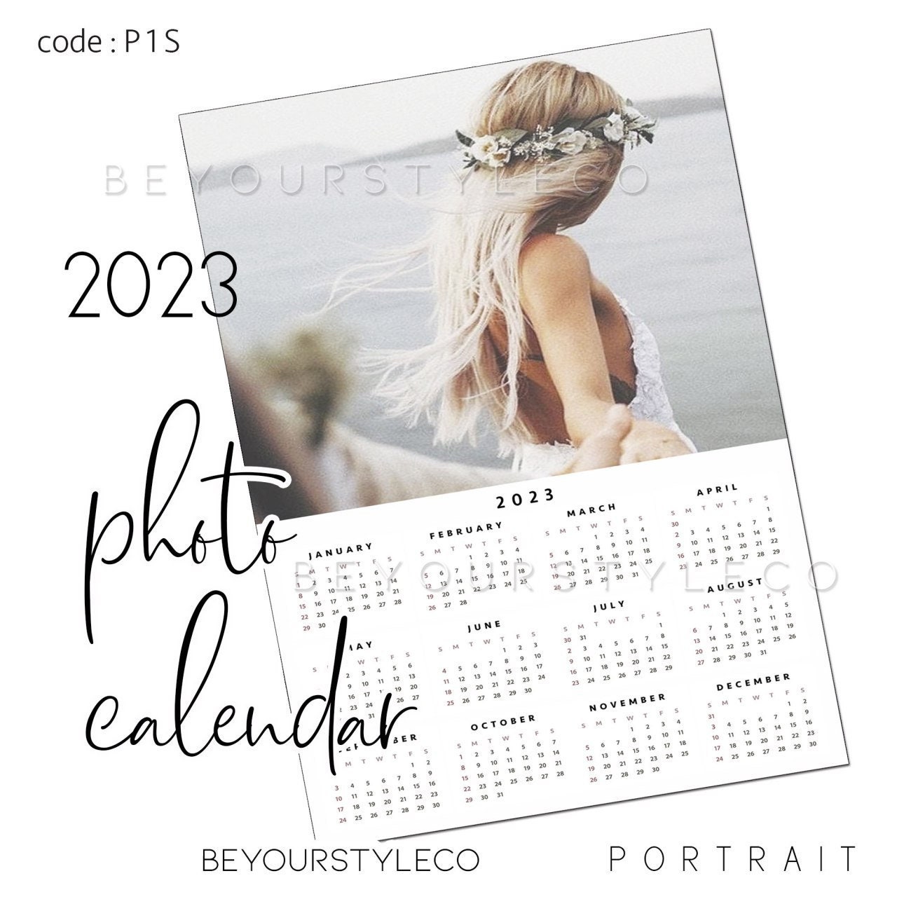 2023 Personalised PHOTO CALENDAR, Digital Download, Custom Photo Wall